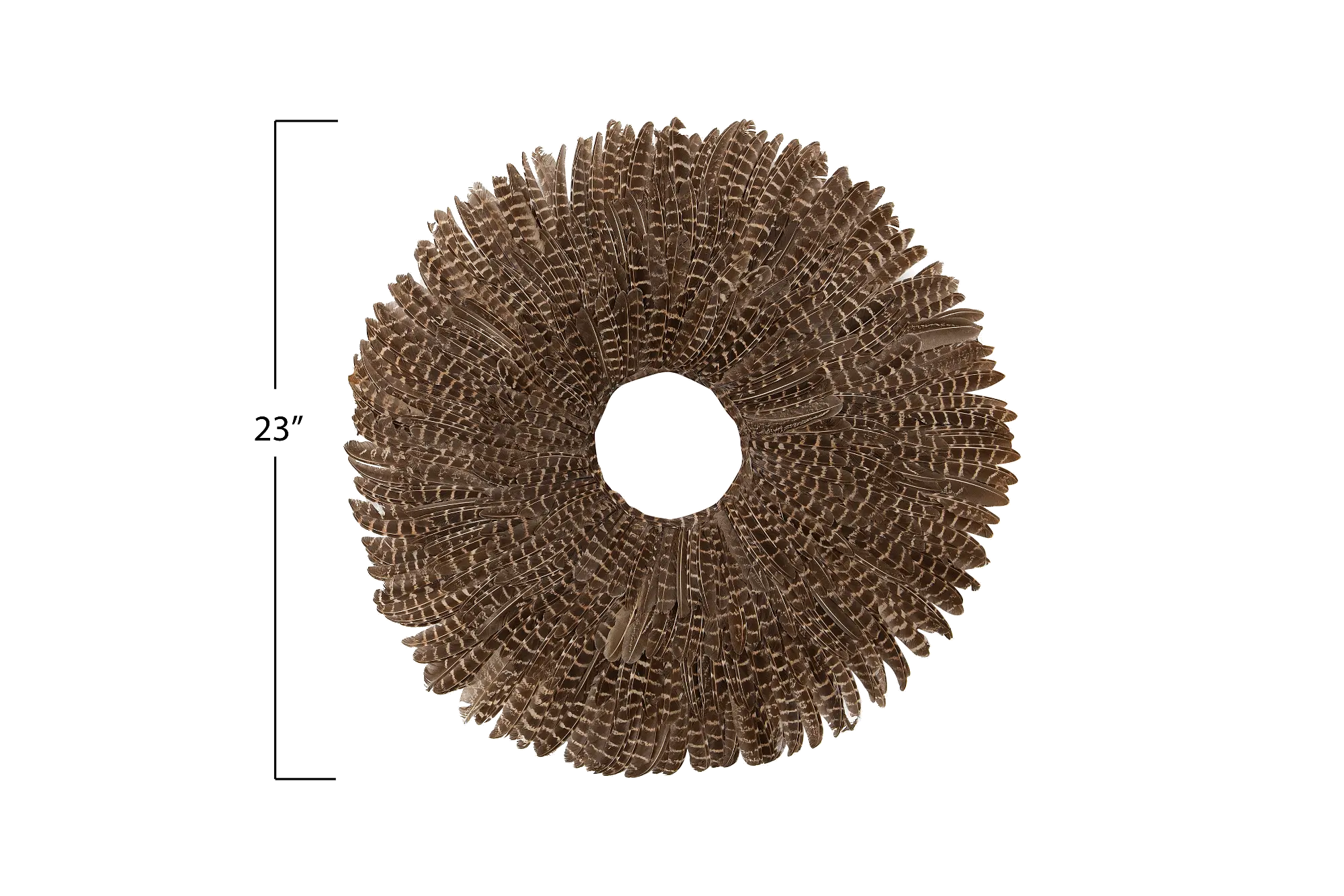 DF1892A-A/2-IND Assorted 23 Inch Round Feather Wall Decor-4