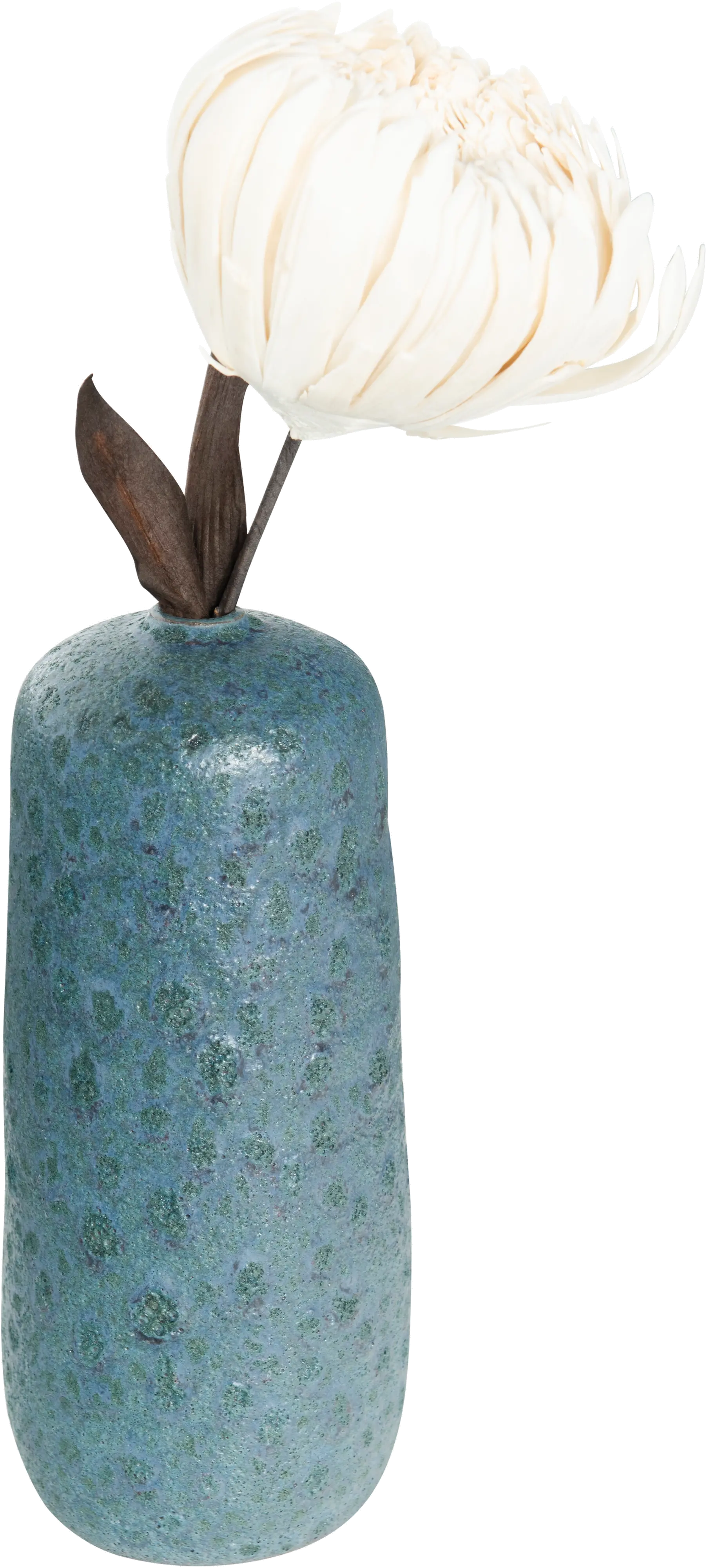 DF2016/MATTEBLUEVASE Matte Blue Terracotta Vase with Reactive Glaze-3