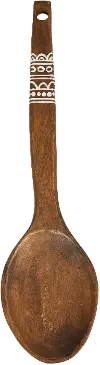 DF2275/WALLSPOON Mango Wood Wall Hanging Spoon with White Hand Painting