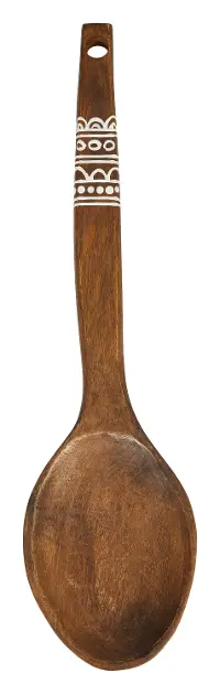 DF2275/WALLSPOON Mango Wood Wall Hanging Spoon with White Hand Painting
