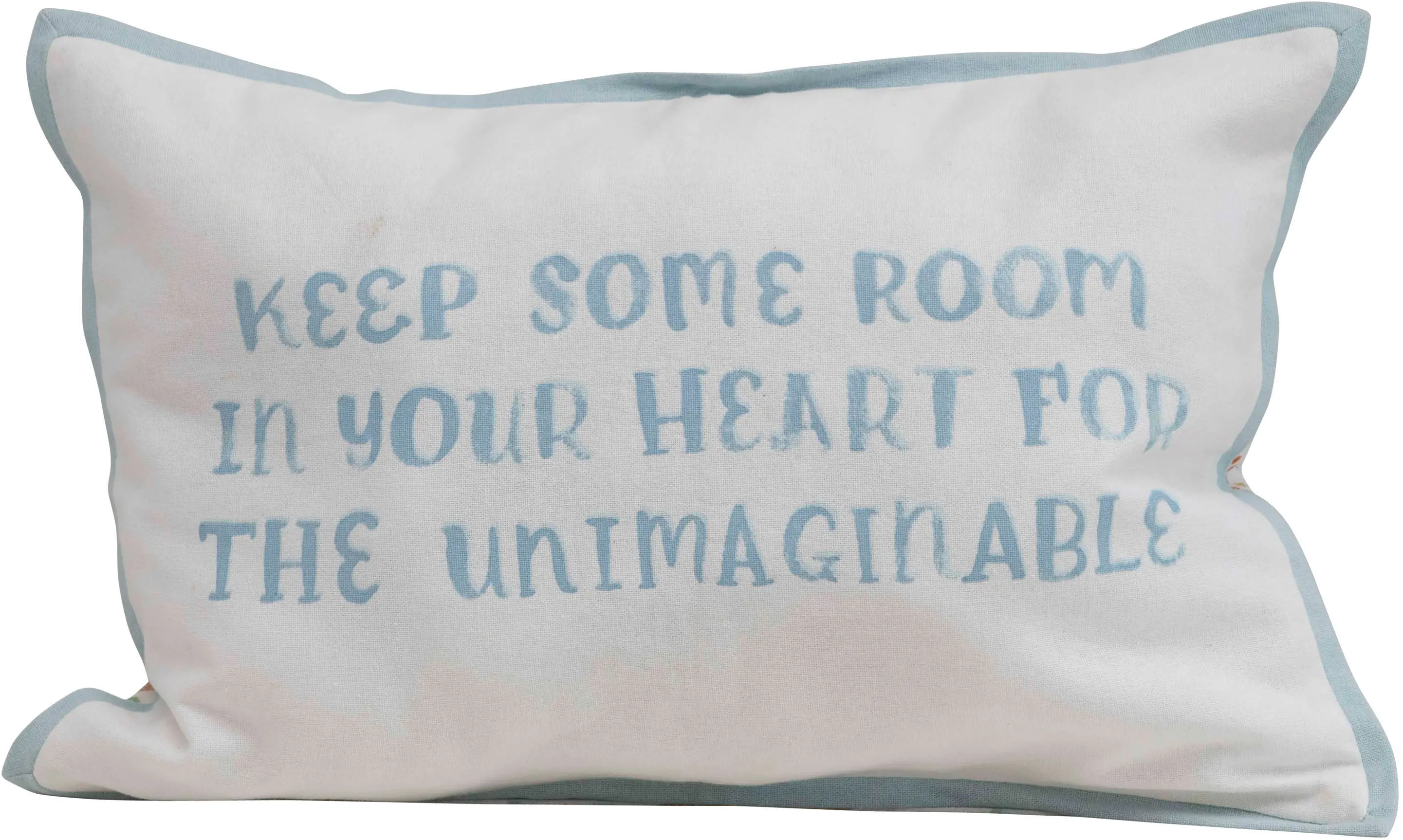 DF2434/CTTNPLLW Blue and White Keep Room in Your Heart Throw Pillow-1