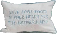 DF2434/CTTNPLLW Blue and White Keep Room in Your Heart Throw Pillow