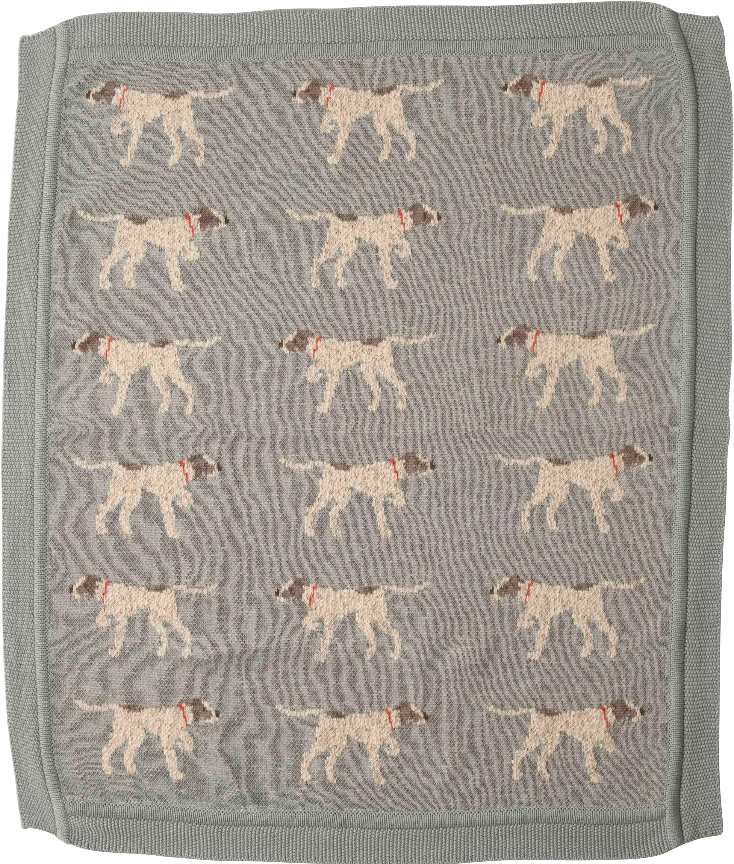 DF2527/DOGBLNKT Blue Cotton Knit Dog Baby Blanket Throw-1