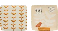 DF2722A-A/2-IND Assorted Square Floral Hand Painted Stoneware Plate