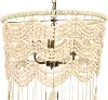 DF2885/BEADLAMP Cotton, Metal and Wood Bead Pendant Lamp with Tassels
