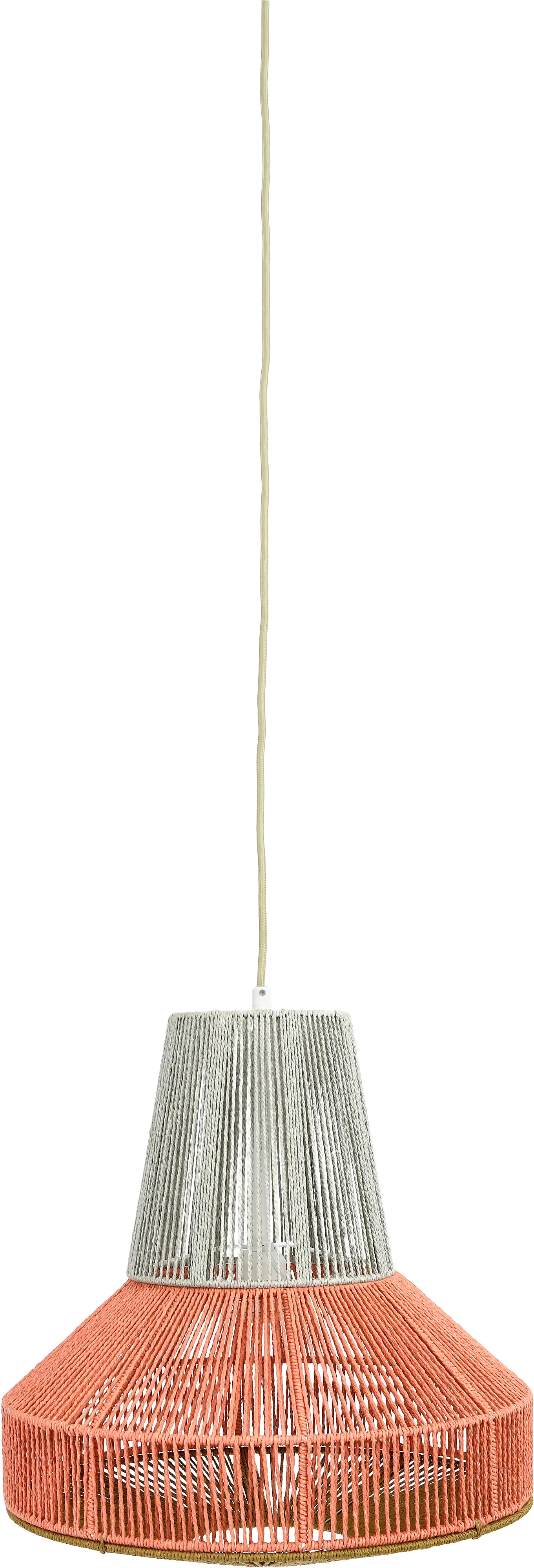 DF2983/SALMONLAMP Gray and Salmon Two Tone Cotton String Pendant Lamp-1