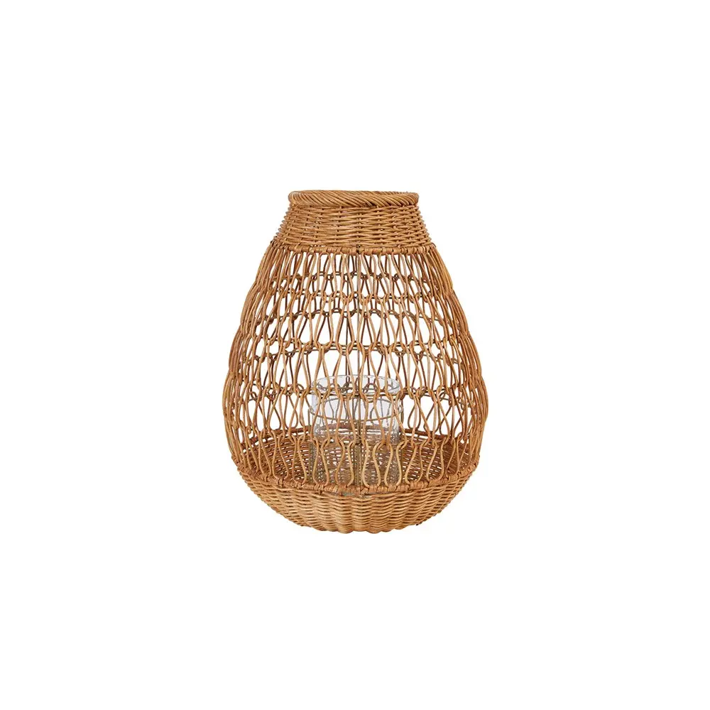 DF3047/RATTAN 20 Inch Rattan Lantern with Glass Insert-1