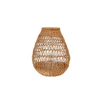 DF3047/RATTAN 20 Inch Rattan Lantern with Glass Insert