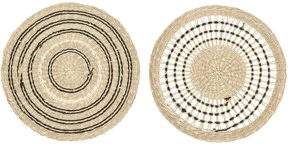 DF3060A/PLACEMAT Assorted 15  Round Sea Grass Hand Woven Place Mat-1