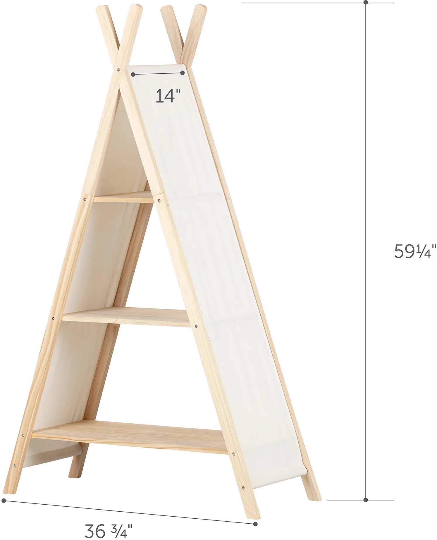 100388 Sweedi Natural White Cotton and Pine Teepee Shelving Unit - South Shore-6