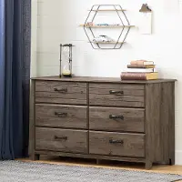 11908 Ulysses Brown Oak 6-Drawer Double Dresser - South Shore