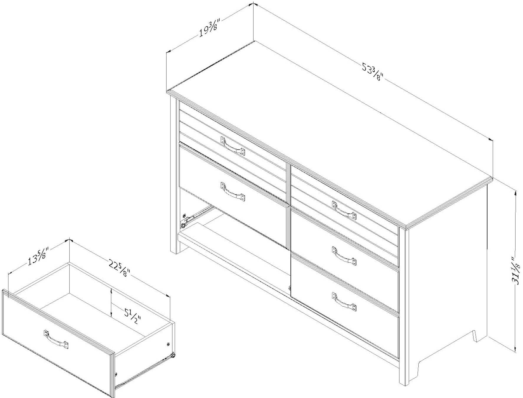 11908 Ulysses Brown Oak 6-Drawer Double Dresser - South Shore-8
