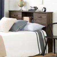 11913 Ulysses Brown Oak Full Bookcase Headboard - South Shore