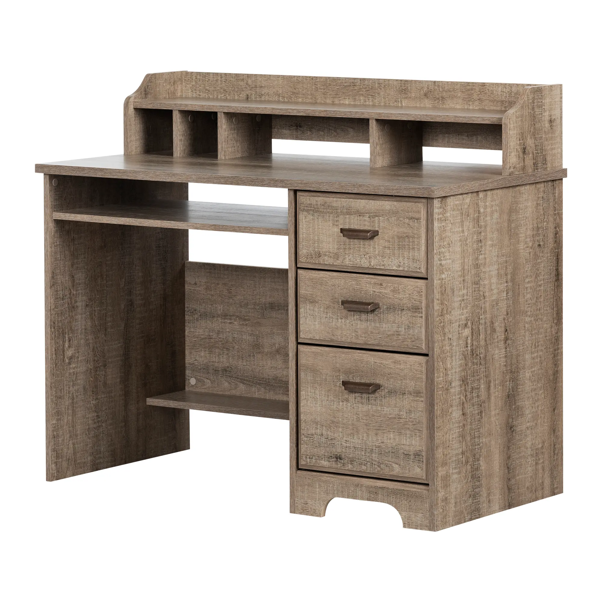 12109 Versa Dark Brown Oak Computer Desk with Hutch-3