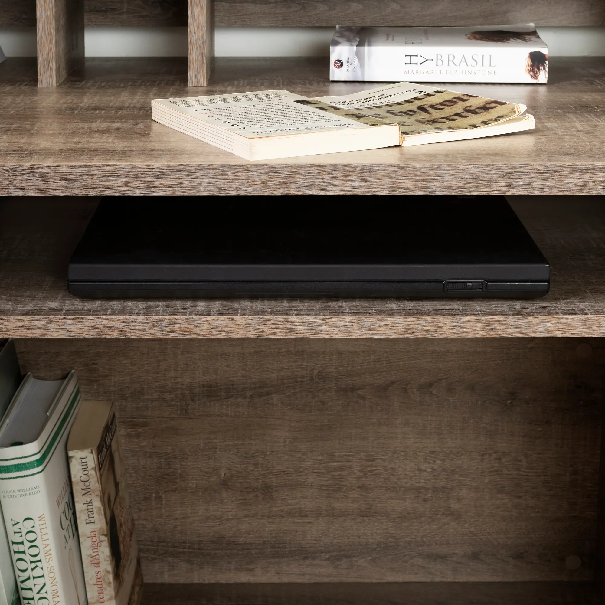 12109 Versa Dark Brown Oak Computer Desk with Hutch-6