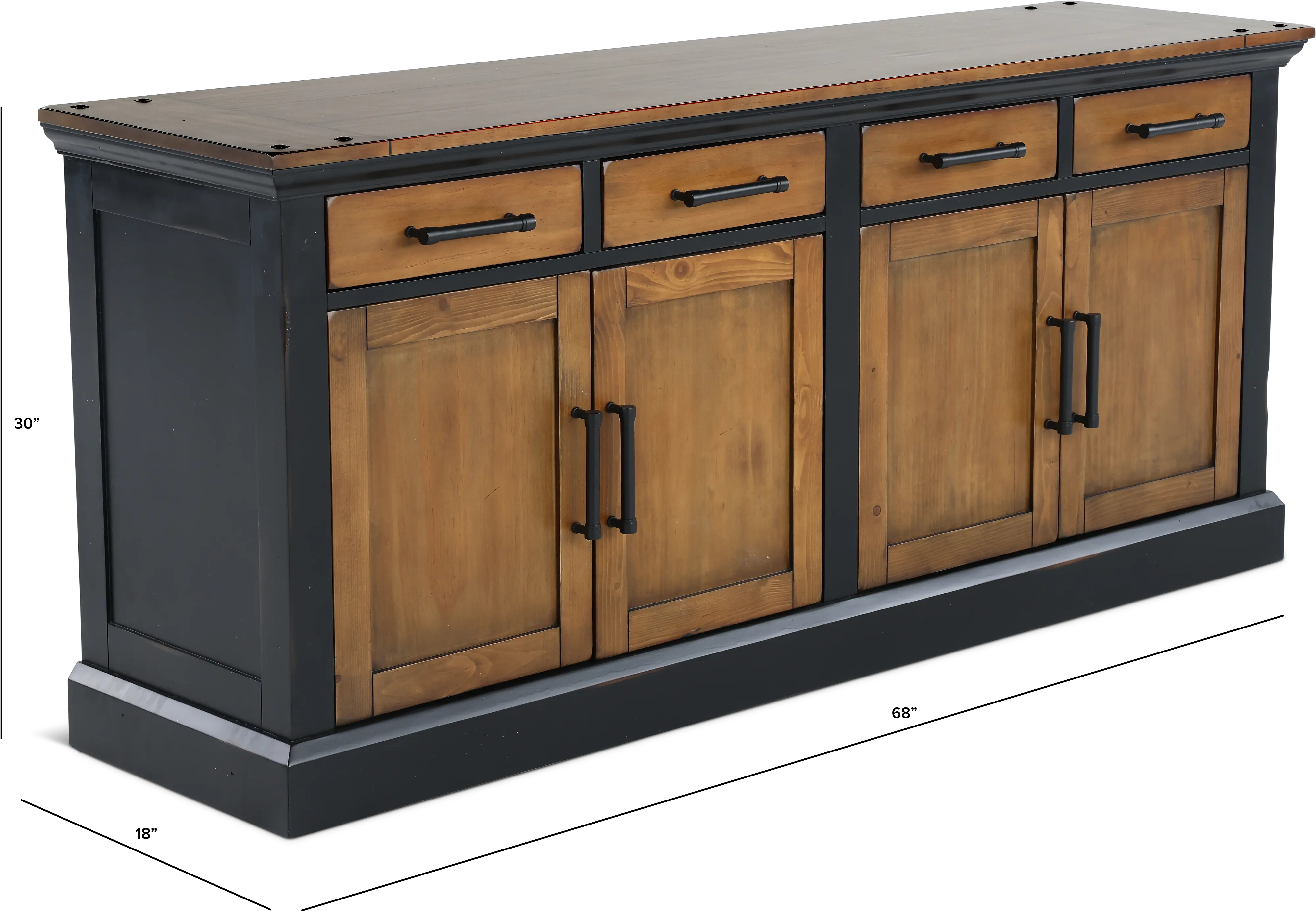 Toulouse Ebony and Honey Credenza-3