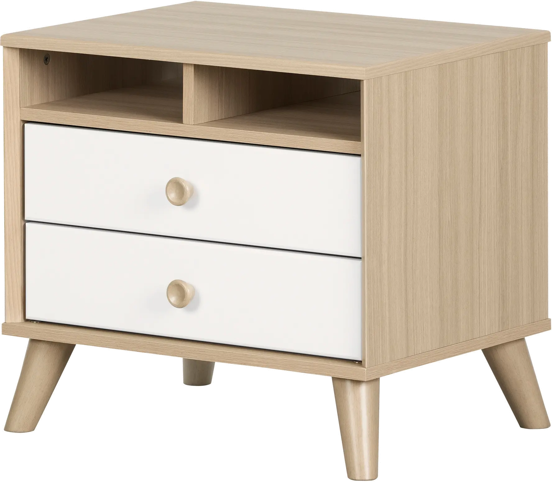 12171 Yodi Modern Soft Elm and White Nightstand - South Shore-4