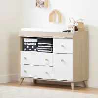 12172 Yodi Modern Soft Elm and White Changing Table - South Shore