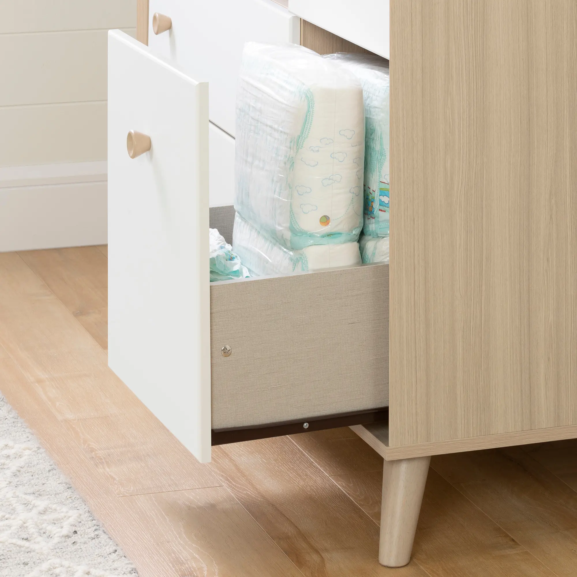 12172 Yodi Modern Soft Elm and White Changing Table - South Shore-3