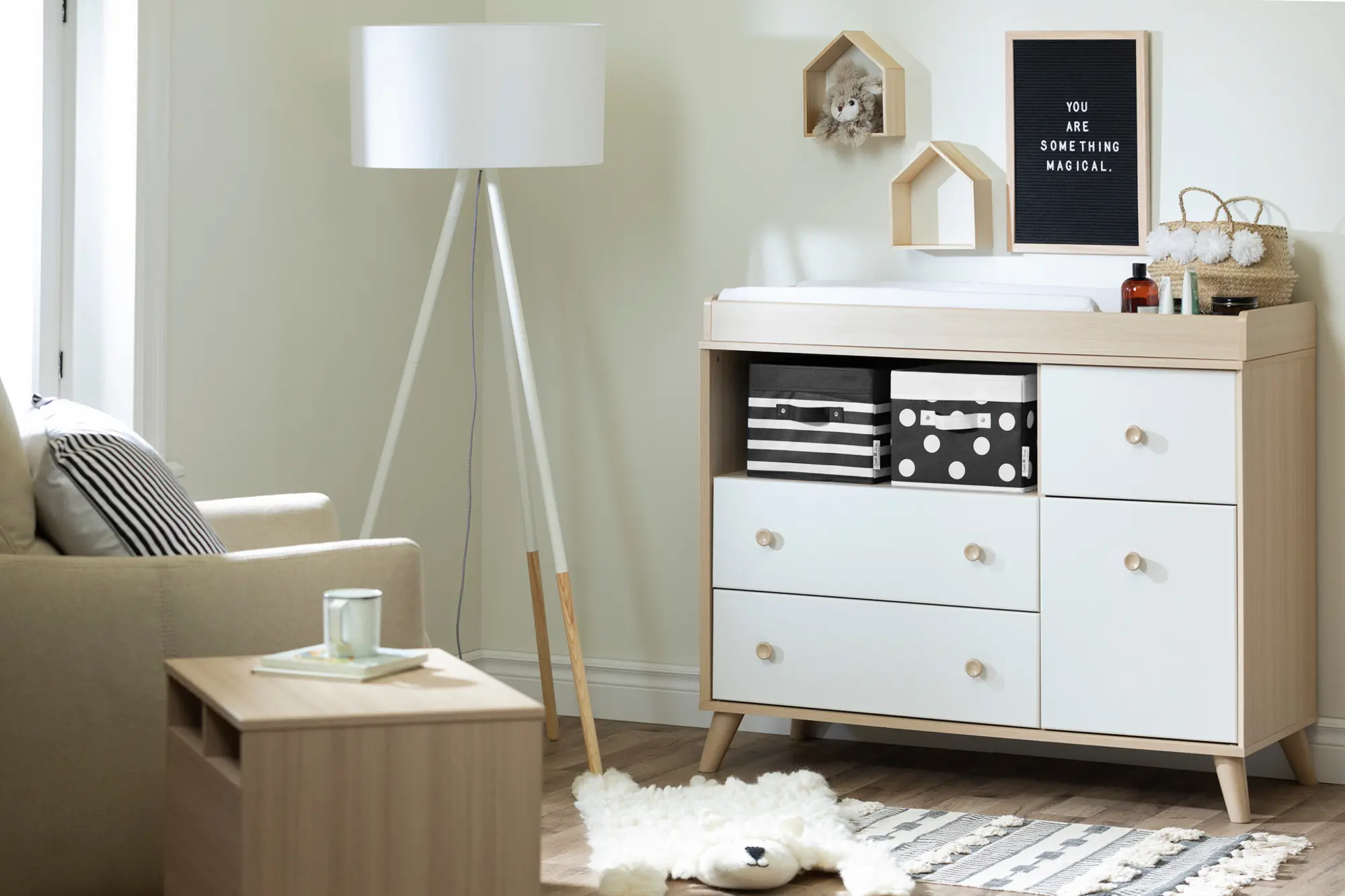 12172 Yodi Modern Soft Elm and White Changing Table - South Shore-4