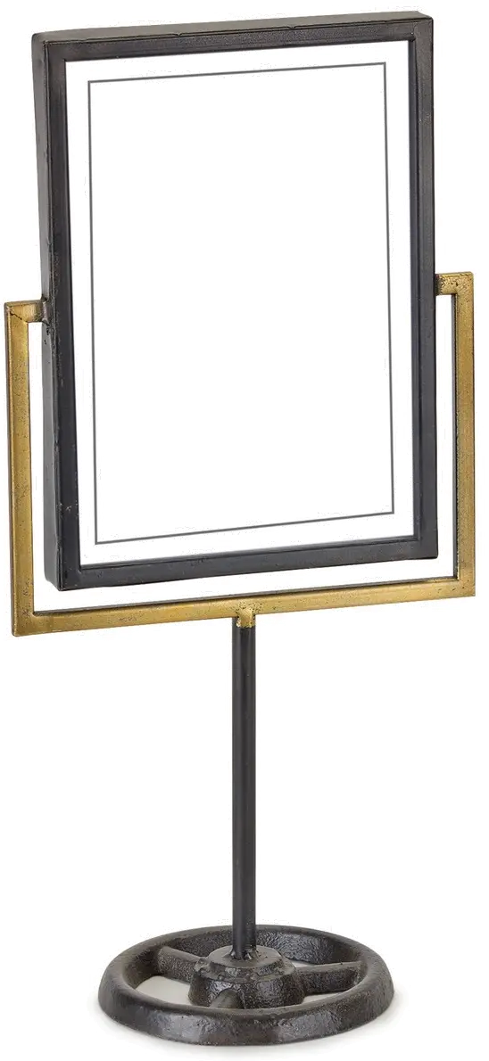 Black and Gold Vertical Picture Frame on Stand-1