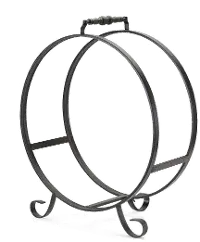 Round Black Firewood Frame on Feet with Handle