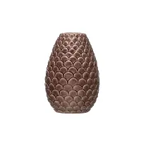 XM5844/PLUMVASE 5 Inch Plum Embossed Stoneware Vase with Crackle Glaze