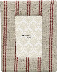 XM6012/RED/WHT/FRM Red and White Fabric Photo Frame with French Stripe