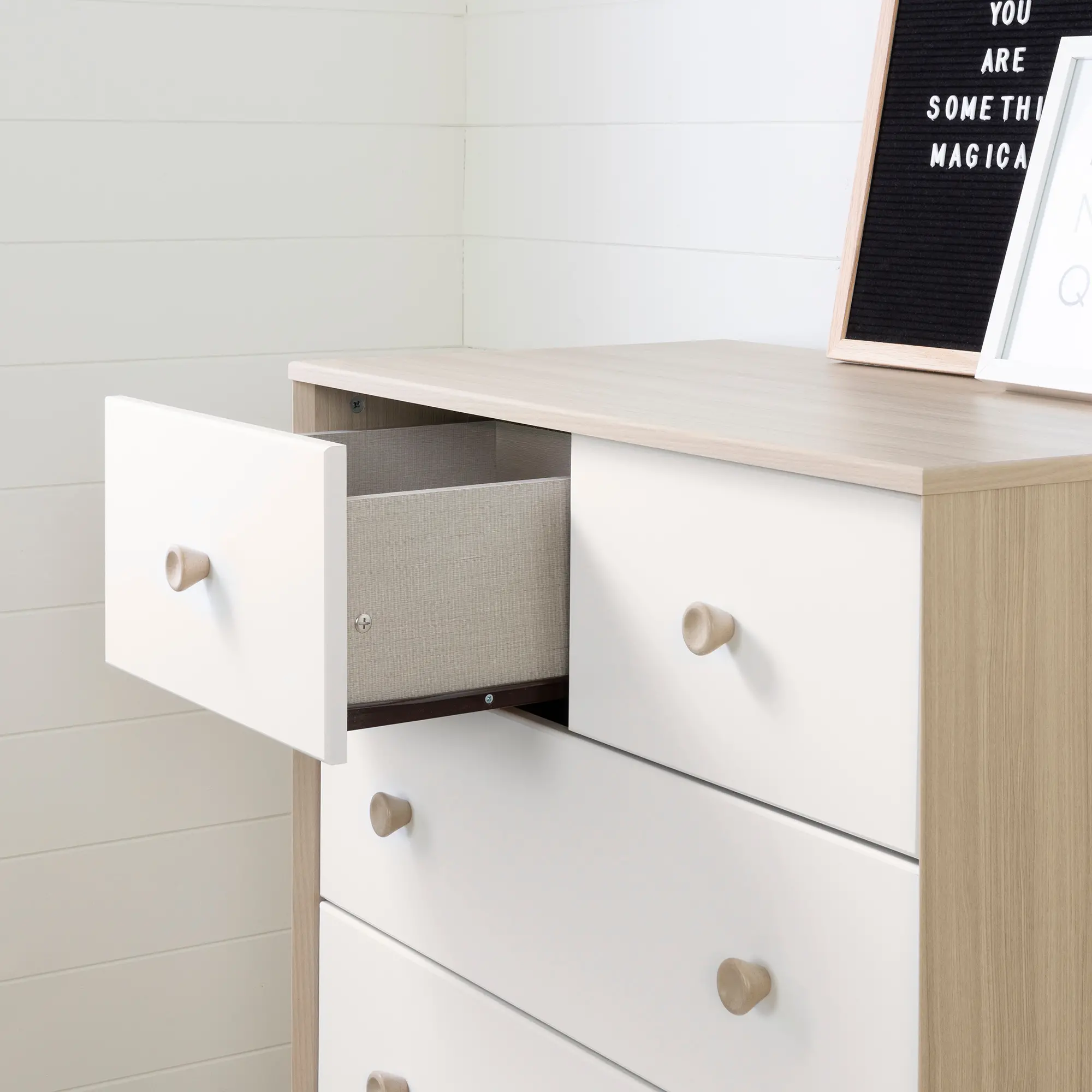 12173 Yodi Modern Soft Elm and White Chest of Drawers - South Shore-3