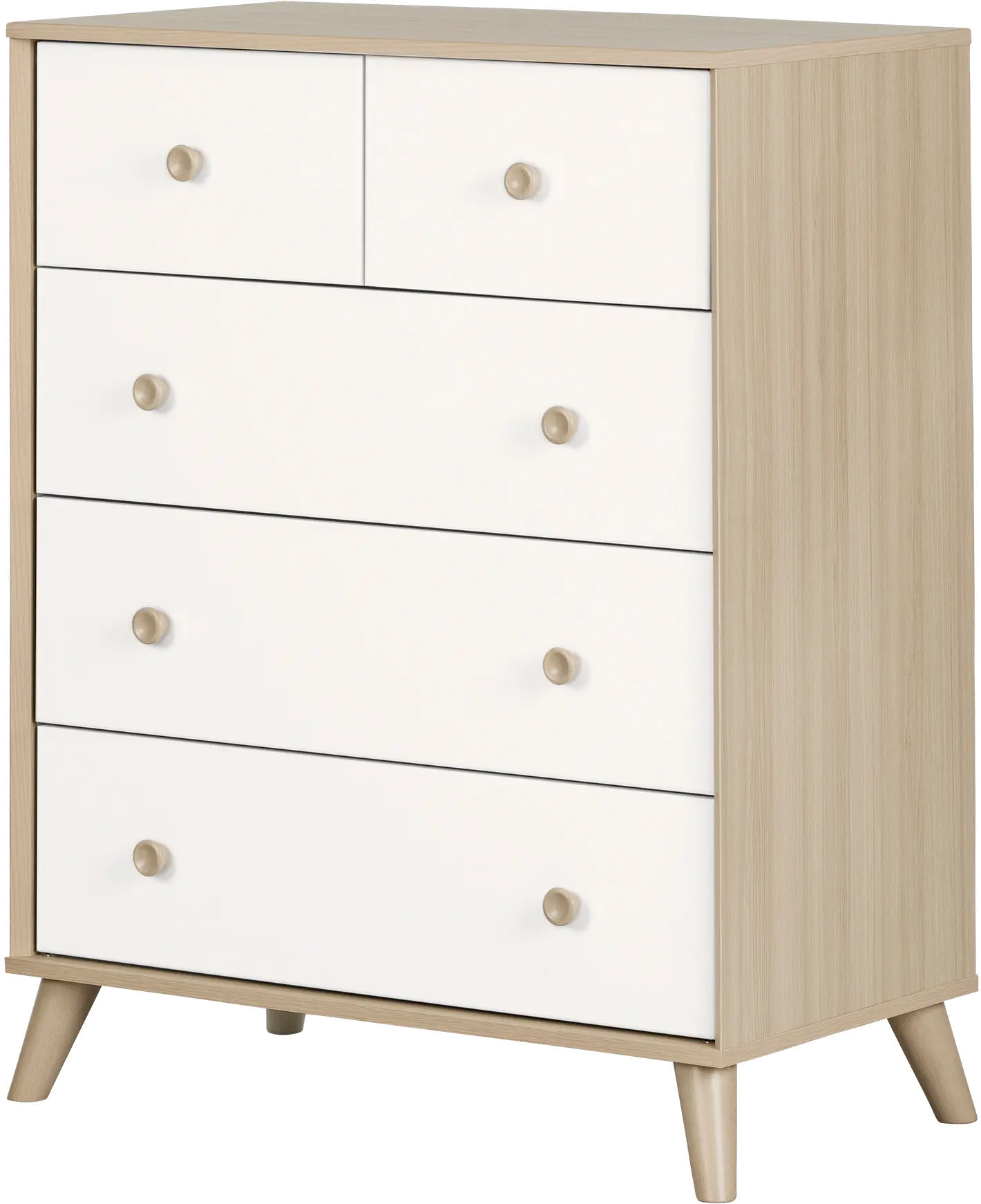 12173 Yodi Modern Soft Elm and White Chest of Drawers - South Shore-1