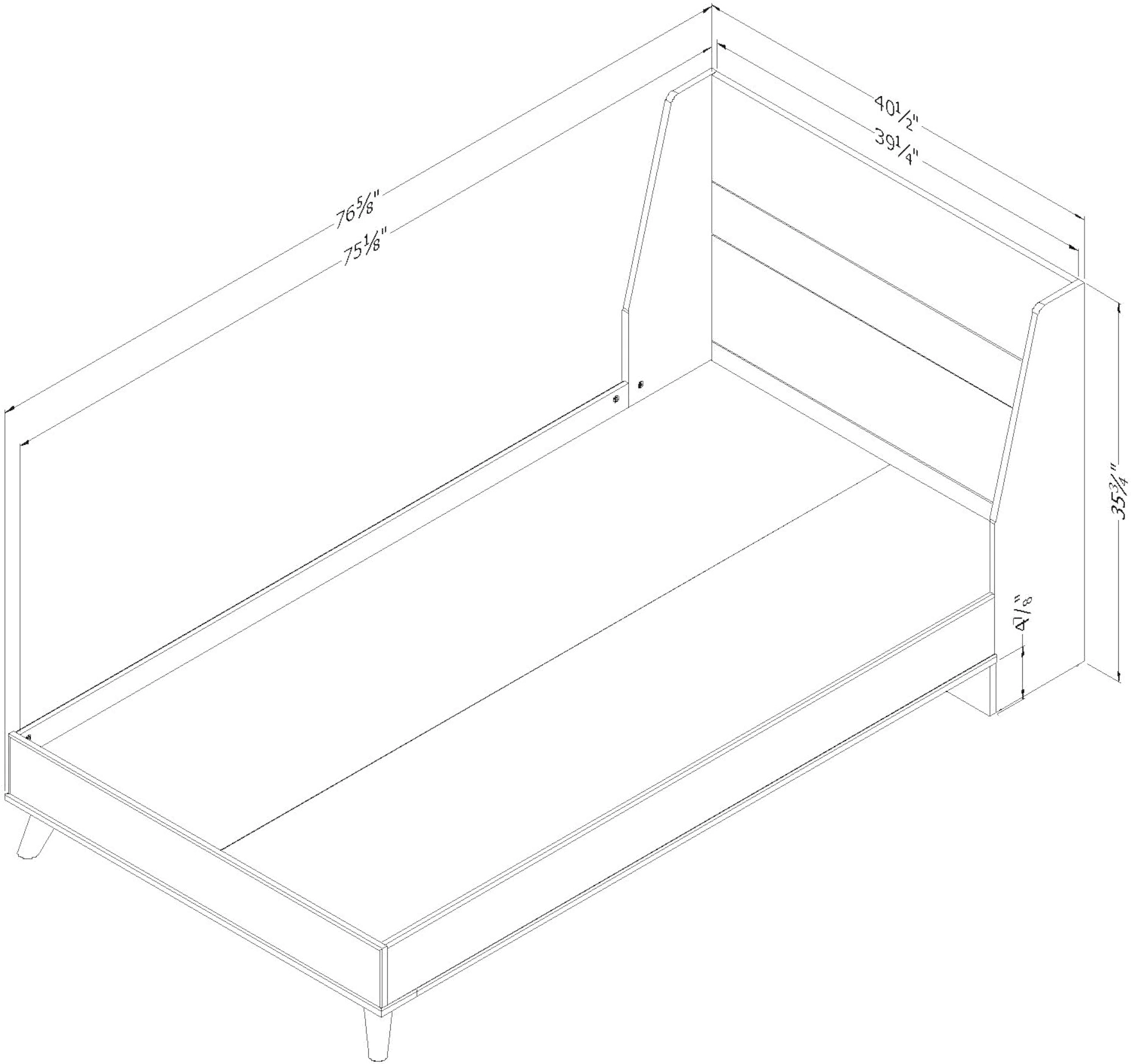 12181 Yodi Modern Walnut Brown and White Twin Bed - South Shore-5