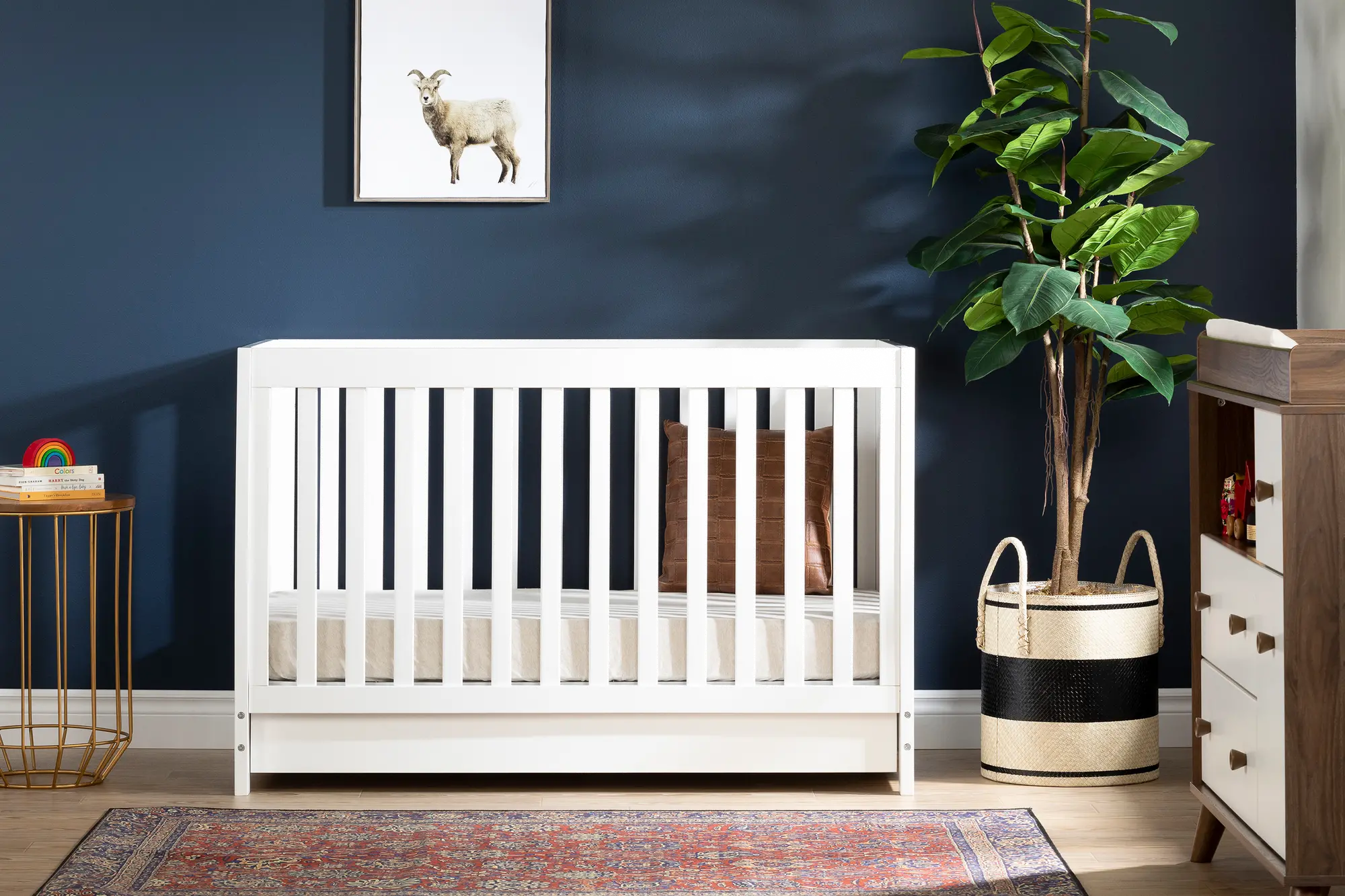 12309 Yodi Modern White Crib with Drawer and Toddler Rail - South Shore-2