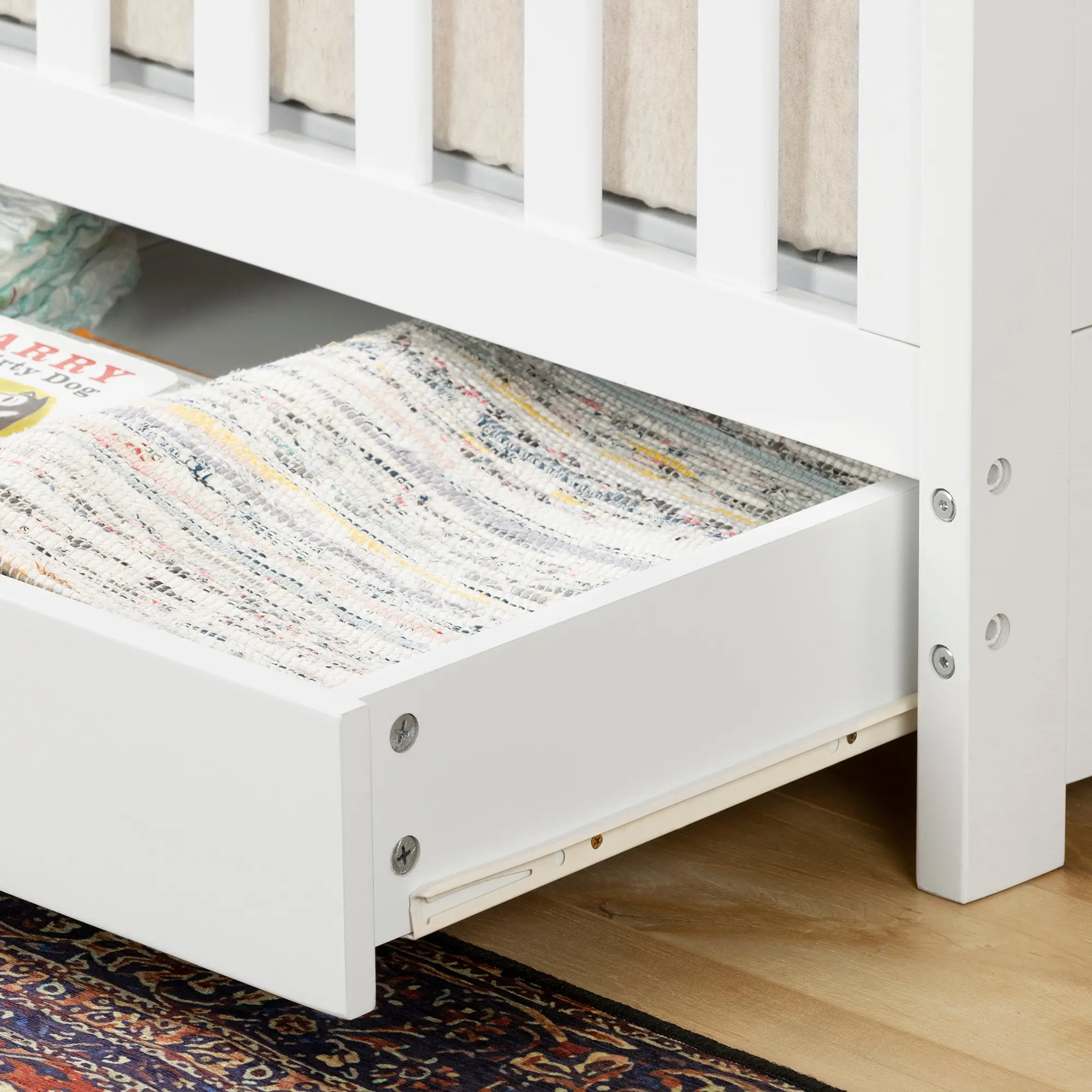 12309 Yodi Modern White Crib with Drawer and Toddler Rail - South Shore-4
