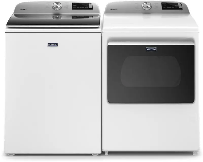 Maytag Top Load Washer and Dryer Set - Electric White