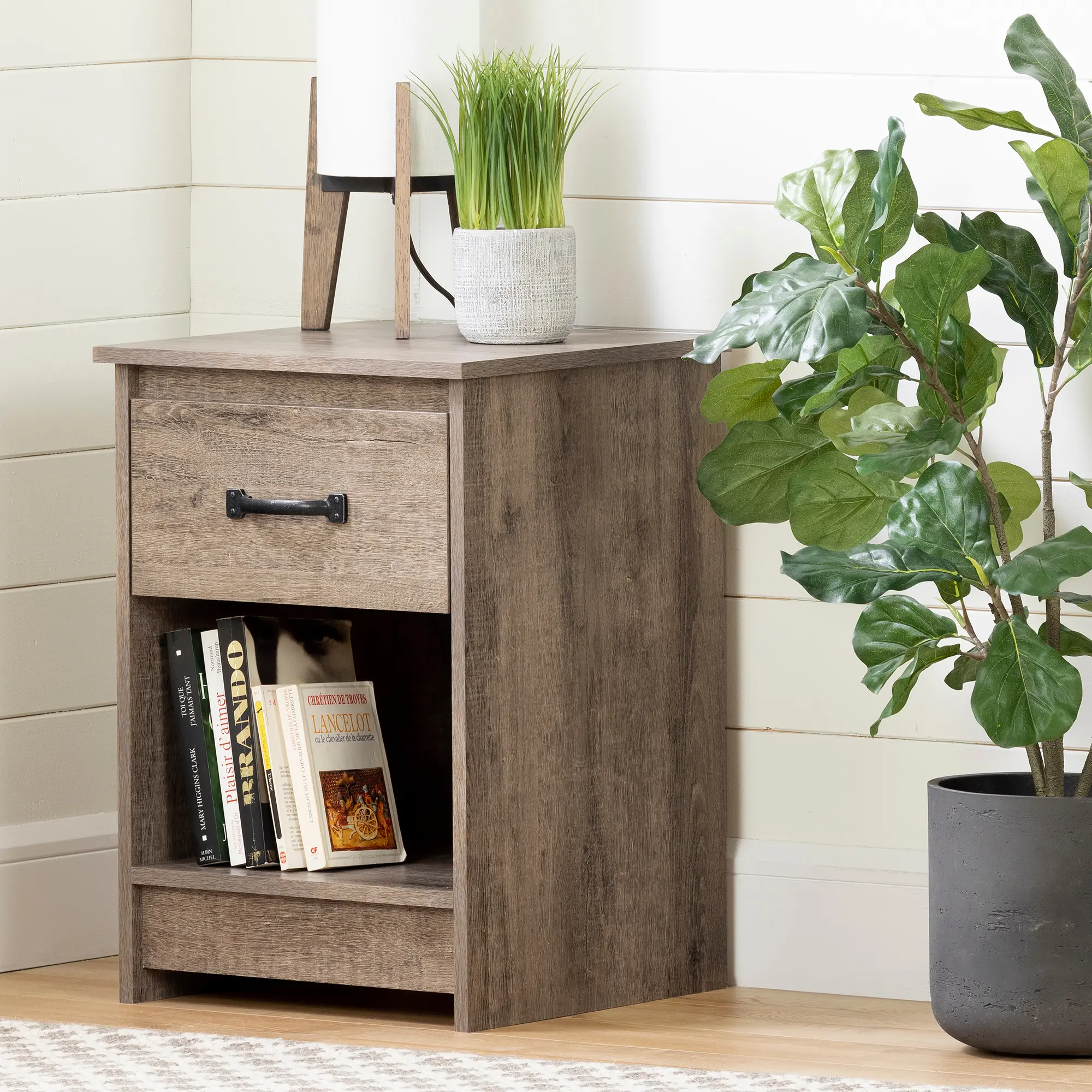 12416 Tassio Farmhouse Weathered Oak Nightstand - South Shore-2