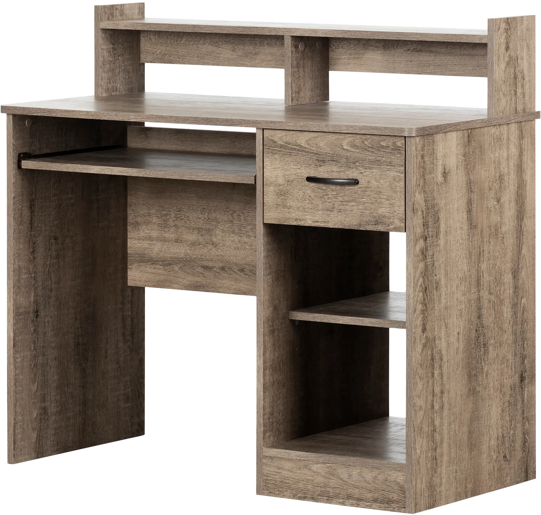 12447 Assex Weathered Oak Desk with Keyboard Tray - South Shore-5