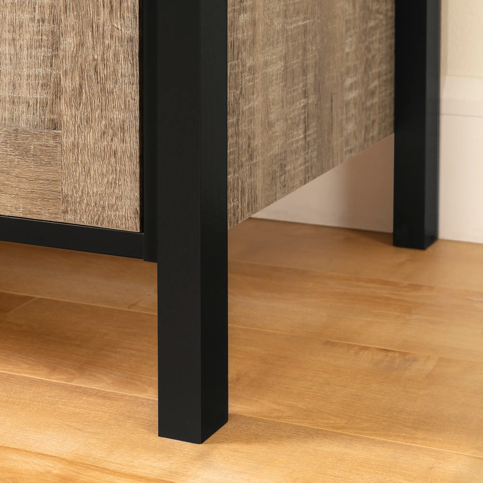 12463 Munich Weathered Oak and Black Bar Cabinet - South Shore-3