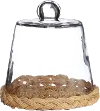 8  Clear Glass Cloche with a Natural Cane Base