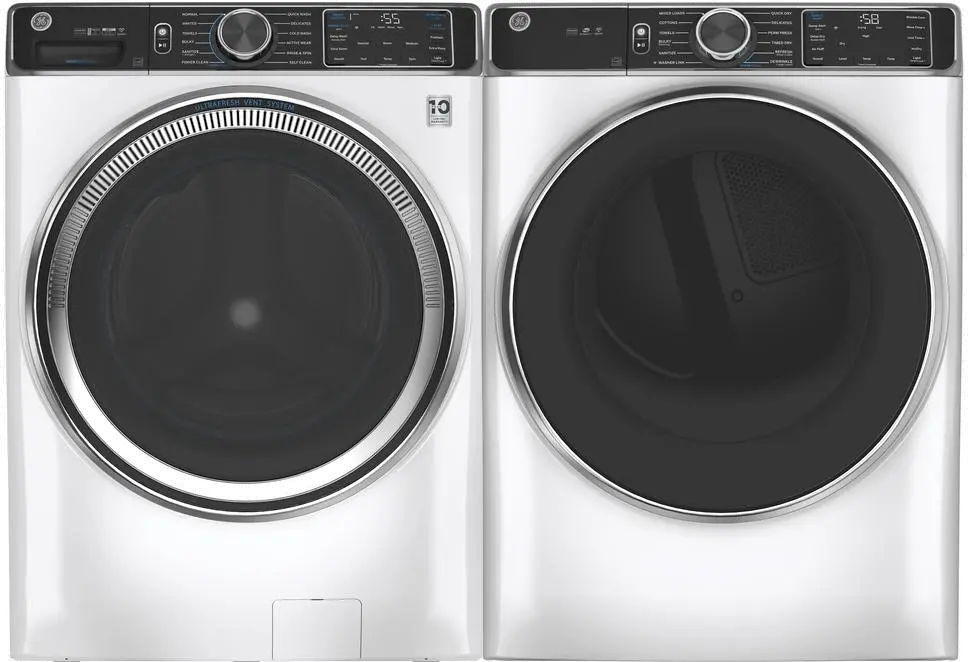 .GEC-850-W/W-ELE--PR GE White Front Load Washer and Dryer Set - Electric-1