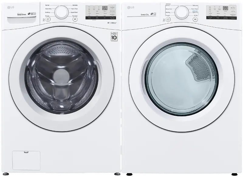 LG White Electric Dryer Pair - 3400 Series