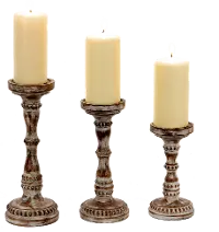 10 Inch Antique Bead Design Finial Pillar Holder