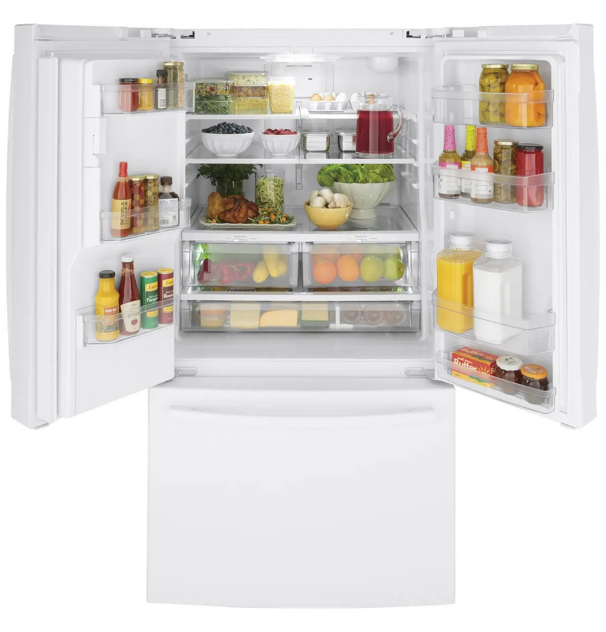 GFE26JGMWW GE 25.6 cu ft French Door Refrigerator - White-5