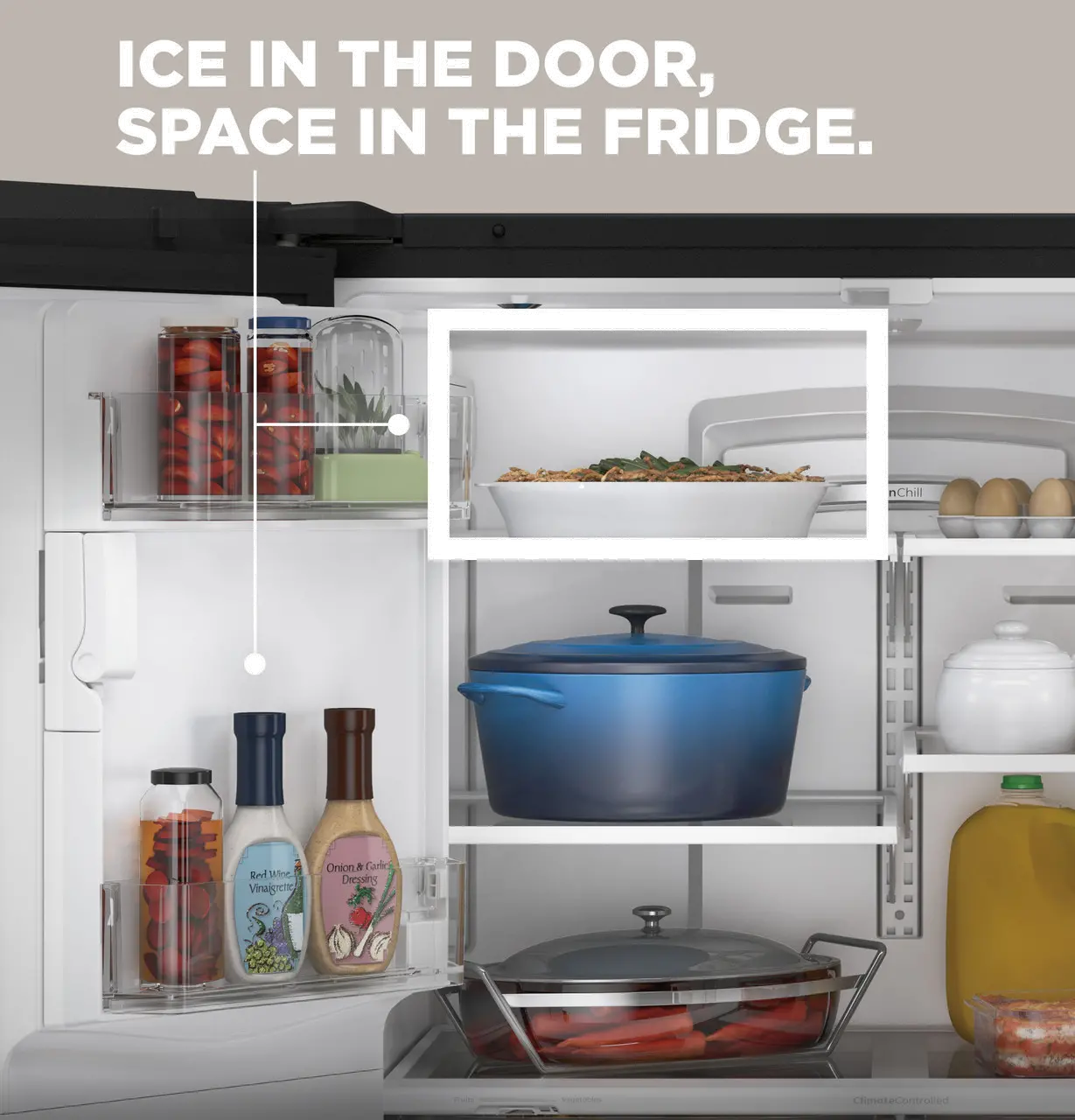 GFE26JGMWW GE 25.6 cu ft French Door Refrigerator - White-2