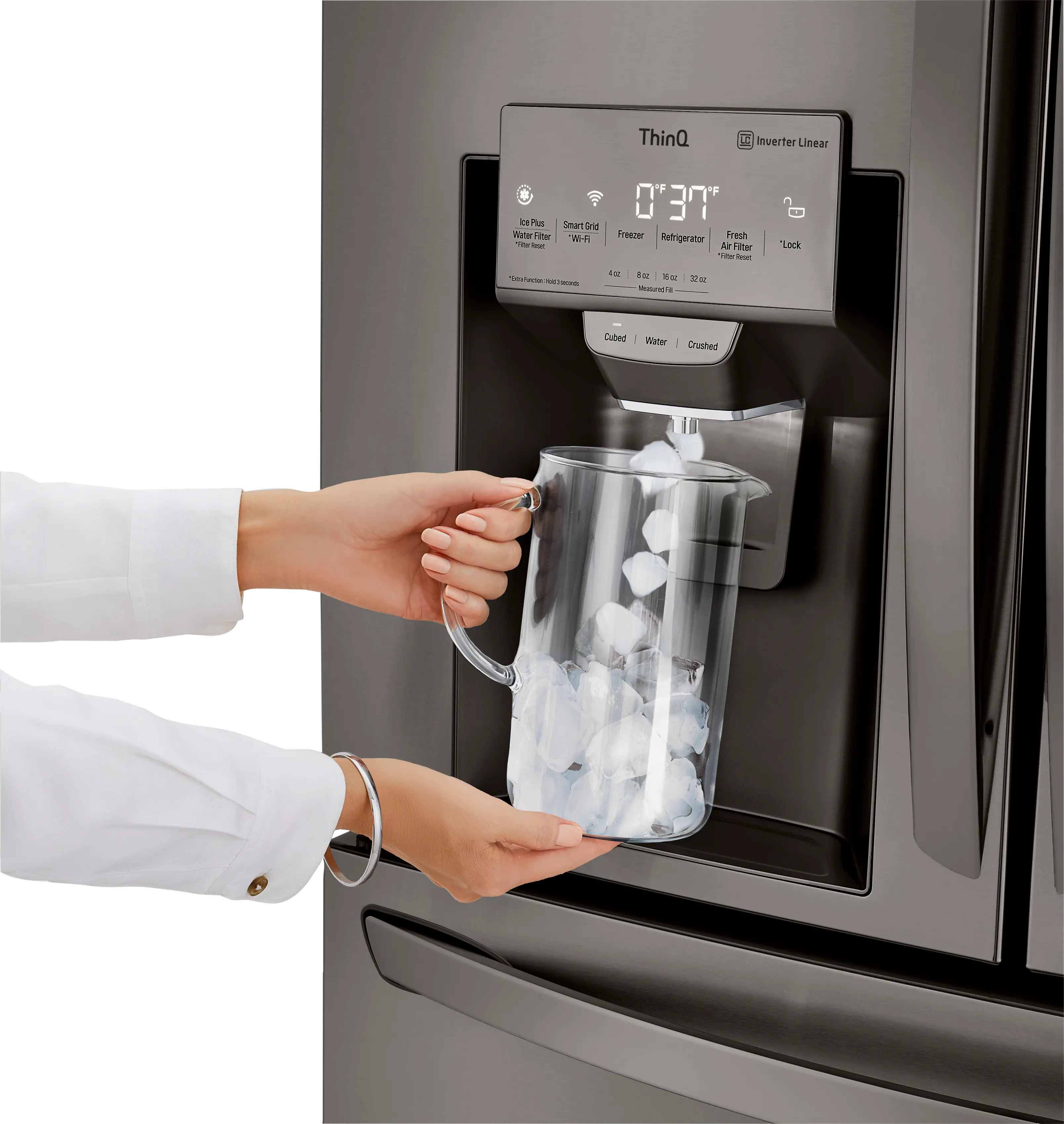 LRMVC2306D LG 22.5 cu ft French Door in Door Refrigerator - Counter Depth Black Stainless Steel-6