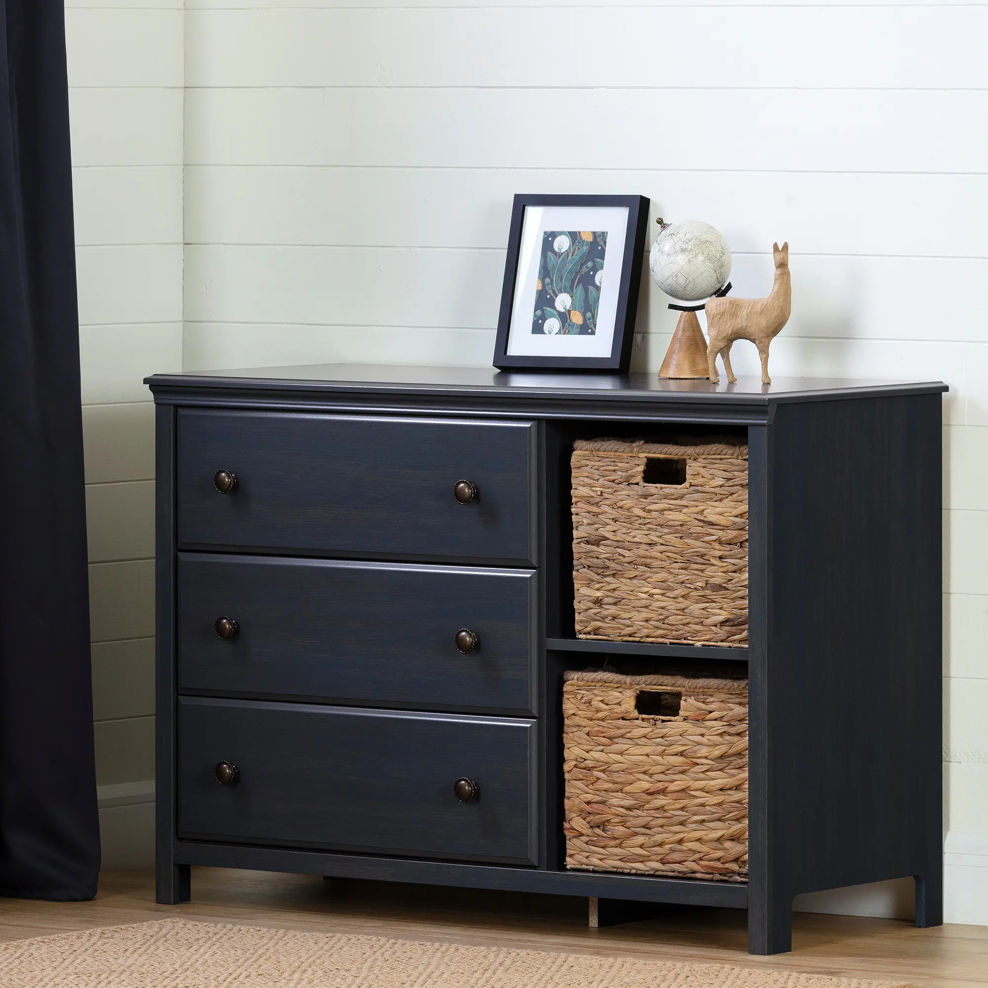 12684 Cotton Candy Blue 3 Drawer Dresser with Baskets - South Shore-2