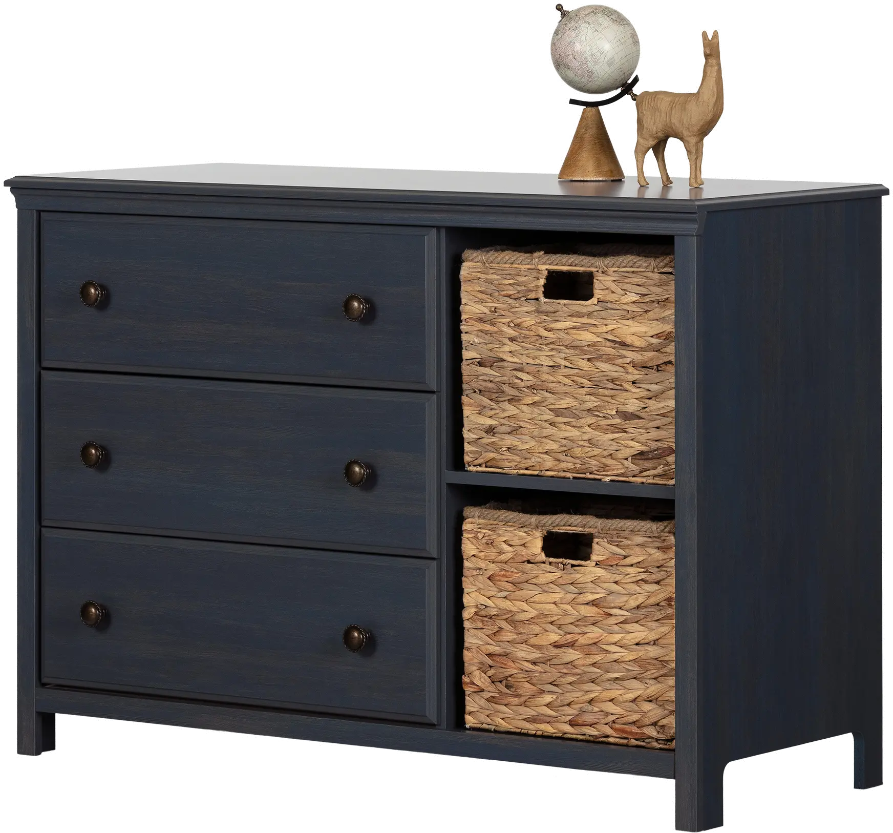 12684 Cotton Candy Blue 3 Drawer Dresser with Baskets - South Shore-1