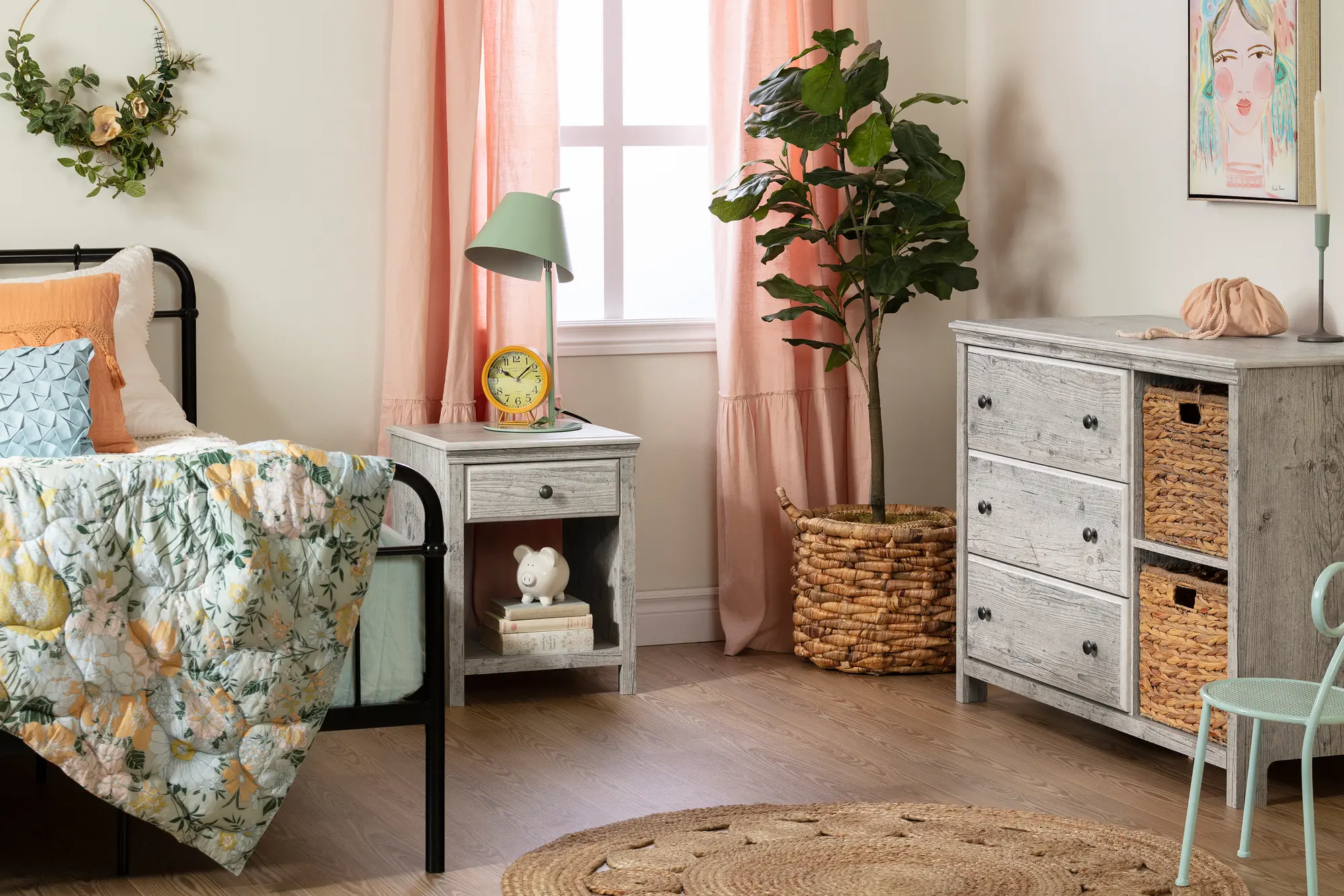 12687 Cotton Candy Pine 3 Drawer Dresser with Baskets - South Shore-3