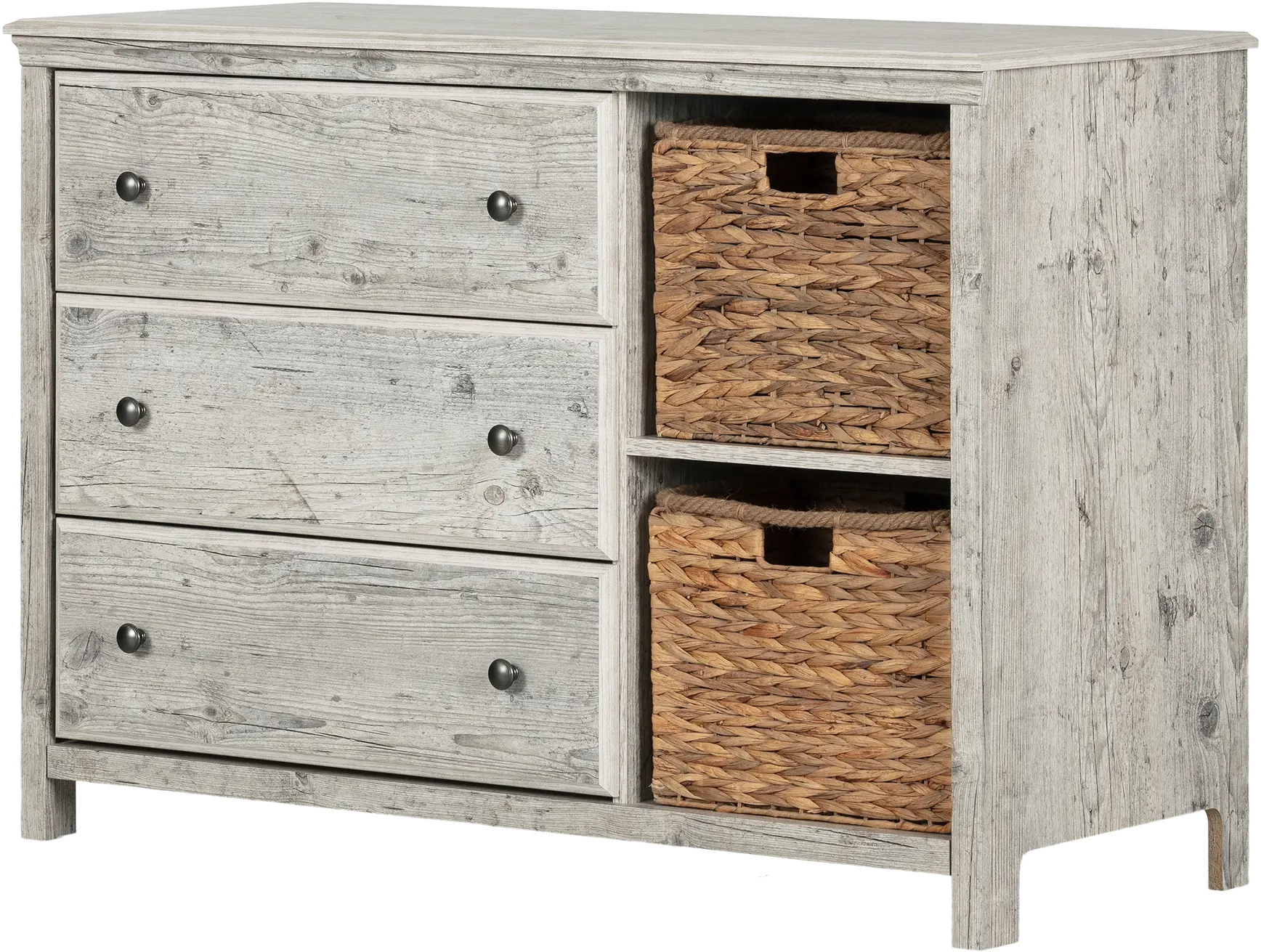 12687 Cotton Candy Pine 3 Drawer Dresser with Baskets - South Shore-5