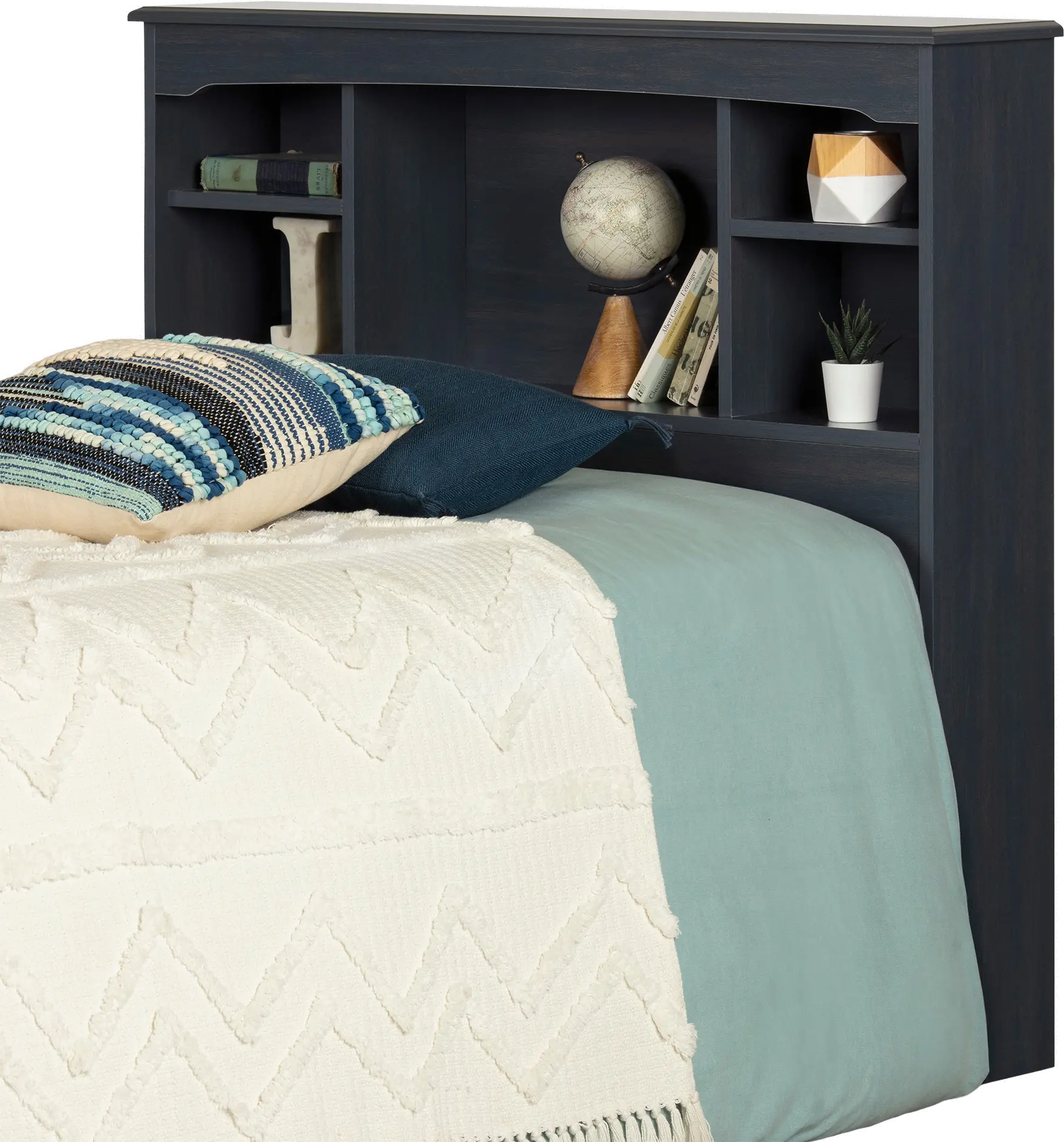 12709 Navali Blue Bookcase Headboard - South Shore-5