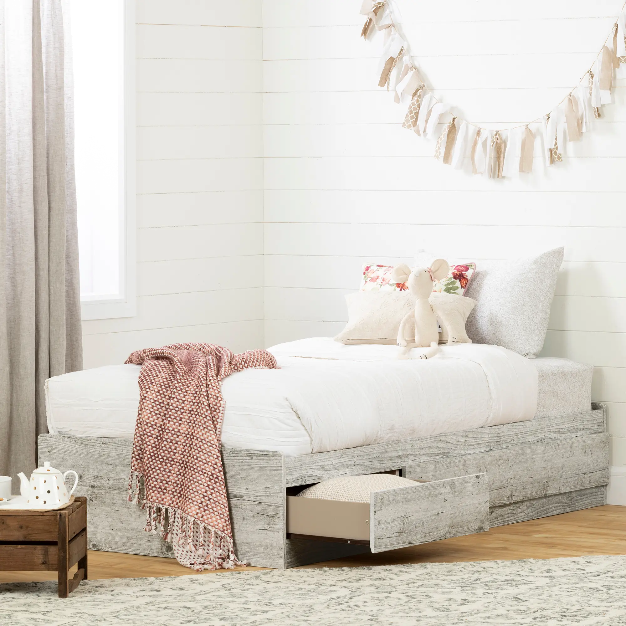 12715 Navali Seaside Pine Twin Storage Platform Bed - South Shore-2
